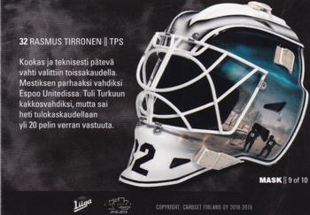 2018-19 Cardset Finland - Masks #MASK9 Rasmus Tirronen Back