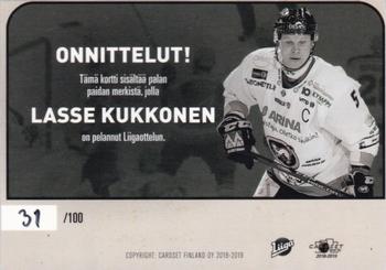 2018-19 Cardset Finland - Patch Series 2 Exchange #NNO Lasse Kukkonen Back