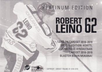 2018-19 Cardset Finland - Limited Edition Series 2 #NNO Robert Leino Back