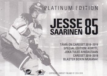 2018-19 Cardset Finland - Limited Edition Series 2 #NNO Jesse Saarinen Back