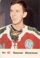 1966 Coralli Hockeystjarnor (Swedish) #61 Gunnar Backman Front