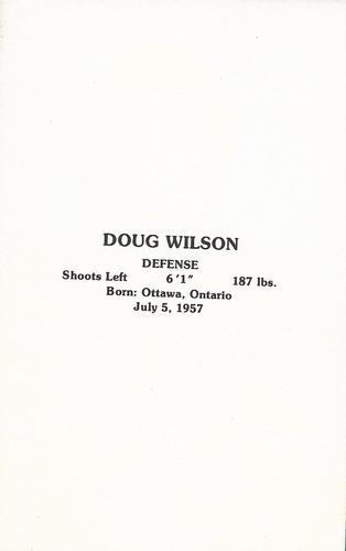 1982-83 Chicago Blackhawks Postcards #NNO Doug Wilson Back