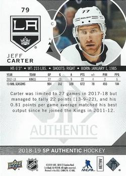 2018-19 SP Authentic #79 Jeff Carter Back