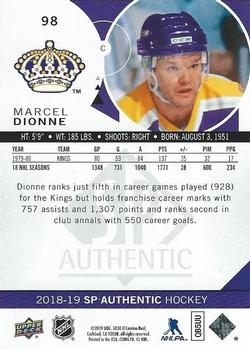 2018-19 SP Authentic #98 Marcel Dionne Back