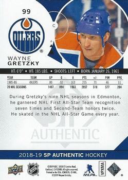 2018-19 SP Authentic #99 Wayne Gretzky Back