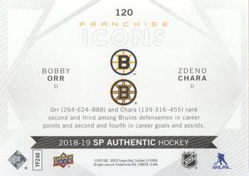 2018-19 SP Authentic #120 Bobby Orr / Zdeno Chara Back