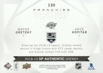 2018-19 SP Authentic #130 Wayne Gretzky / Anze Kopitar Back