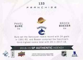 2018-19 SP Authentic #133 Pavel Bure / Brock Boeser Back