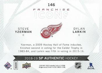 2018-19 SP Authentic #146 Steve Yzerman / Dylan Larkin Back
