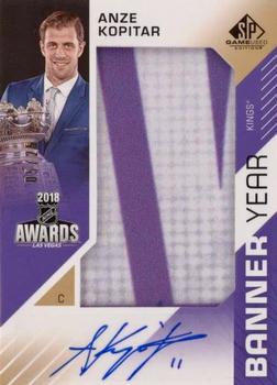2018-19 SP Game Used - Banner Year Jumbo Relic Auto 2018 NHL Awards #BAW-AK Anze Kopitar Front