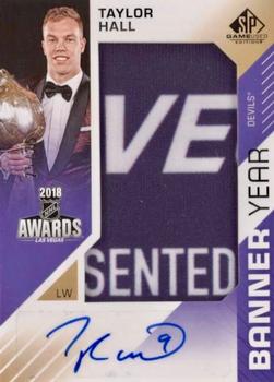 2018-19 SP Game Used - Banner Year Jumbo Relic Auto 2018 NHL Awards #BAW-TH Taylor Hall Front