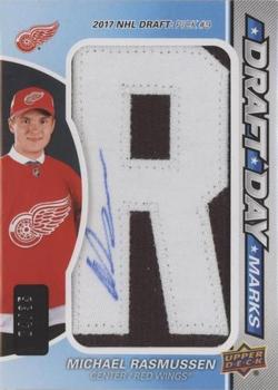 2018-19 SP Game Used - Draft Day Marks Rookies #DDM-MR Michael Rasmussen Front