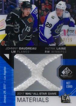 2018-19 SP Game Used - 2017 NHL All-Star Game Net Cord Duals #ASNCD-GL Johnny Gaudreau / Patrik Laine Front