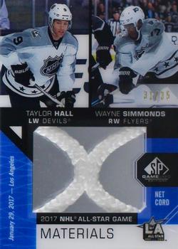 2018-19 SP Game Used - 2017 NHL All-Star Game Net Cord Duals #ASNCD-HS Taylor Hall / Wayne Simmonds Front