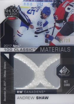 2018-19 SP Game Used - 2017 NHL 100th Classic Material Net Cords #NNC-AS Andrew Shaw Front