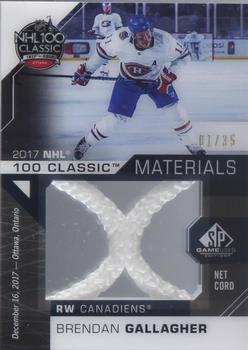 2018-19 SP Game Used - 2017 NHL 100th Classic Material Net Cords #NNC-BG Brendan Gallagher Front