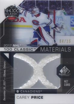 2018-19 SP Game Used - 2017 NHL 100th Classic Material Net Cords #NNC-CP Carey Price Front