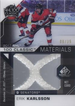 2018-19 SP Game Used - 2017 NHL 100th Classic Material Net Cords #NNC-EK Erik Karlsson Front