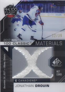 2018-19 SP Game Used - 2017 NHL 100th Classic Material Net Cords #NNC-JD Jonathan Drouin Front