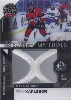 2018-19 SP Game Used - 2017 NHL 100th Classic Material Net Cords #NNC-KA Erik Karlsson Front