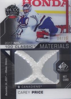 2018-19 SP Game Used - 2017 NHL 100th Classic Material Net Cords #NNC-PR Carey Price Front