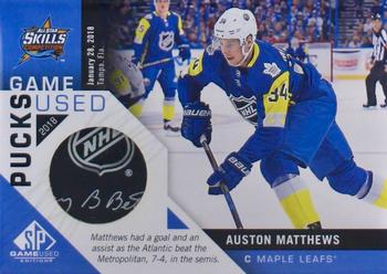 2018-19 SP Game Used - 2018 NHL All-Star Game-Used Pucks #ASGUP-AM Auston Matthews Front