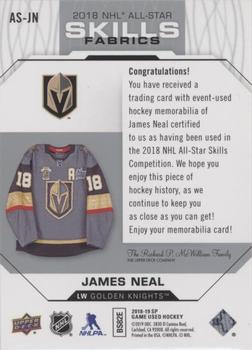 2018-19 SP Game Used - 2018 NHL All-Star Skills Fabrics #AS-JN James Neal Back