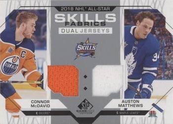 2018-19 SP Game Used - 2018 NHL All-Star Skills Fabrics Dual #AS2-MM Connor McDavid / Auston Matthews Front