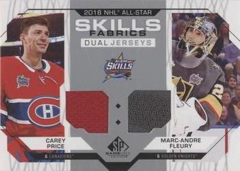 2018-19 SP Game Used - 2018 NHL All-Star Skills Fabrics Dual #AS2-PA Carey Price / Marc-Andre Fleury Front