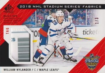 2018-19 SP Game Used - 2018 NHL Stadium Series Fabrics Tag #SS-WN William Nylander Front