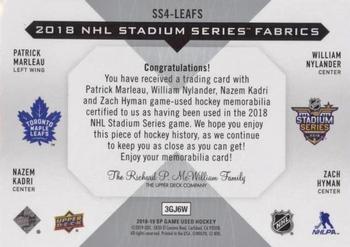 2018-19 SP Game Used - 2018 NHL Stadium Series Fabrics Quad #SS4-LEAFS Patrick Marleau / William Nylander / Nazem Kadri / Zach Hyman Back