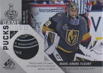 2018-19 SP Game Used - 2018 NHL Stanley Cup Finals Game-Used Pucks #SCGUP-MF Marc-Andre Fleury Front