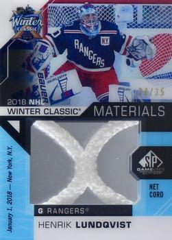 2018-19 SP Game Used - 2018 NHL Winter Classic Material Net Cords #WCNC-LU Henrik Lundqvist Front