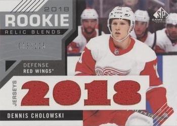 2018-19 SP Game Used - 2018 Rookie Relic Blends #RRB-DC Dennis Cholowski Front