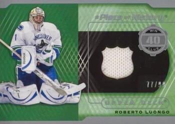 2018-19 SP Game Used - A Piece of History Relics 40 Win Season Club #40-RL Roberto Luongo Front
