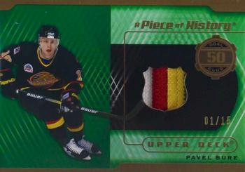 2018-19 SP Game Used - A Piece of History Relics 50 Goal Season Club Patch #50-PB Pavel Bure Front