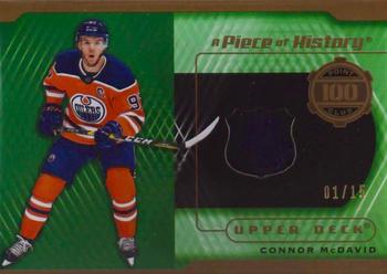 2018-19 SP Game Used - A Piece of History Relics 100 Point Season Club Patch #100-CM Connor McDavid Front