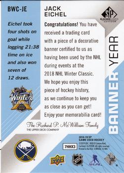2018-19 SP Game Used - Banner Year Jumbo Relic Winter Classic #BWC-JE Jack Eichel Back