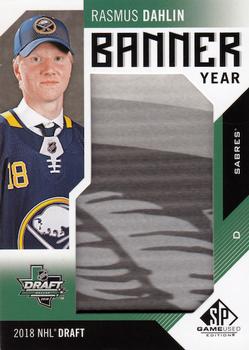 2018-19 SP Game Used - Banner Year Jumbo Relic Draft 2012-2018 #BD18-RD Rasmus Dahlin Front