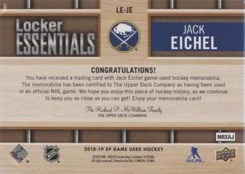 2018-19 SP Game Used - Locker Essentials #LE-JE Jack Eichel Back