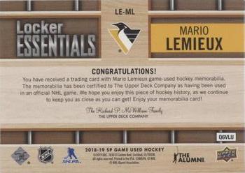 2018-19 SP Game Used - Locker Essentials #LE-ML Mario Lemieux Back