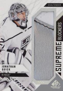 2018-19 SP Game Used - Supreme Jumbo Relics Blockers #PA-JQ Jonathan Quick Front
