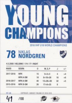 2018-19 Cardset Finland - Young Champions Show Promos #YC 1 Niklas Nordgren Back