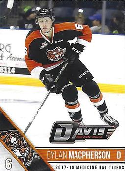 2017-18 Medicine Hat Tigers (WHL) #22 Dylan MacPherson Front