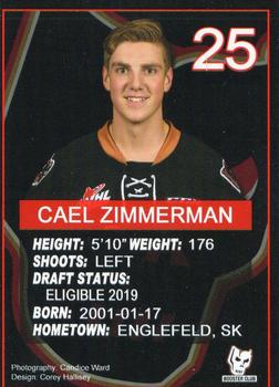2017-18 Calgary Hitmen (WHL) Booster Club #20 Cael Zimmerman Back