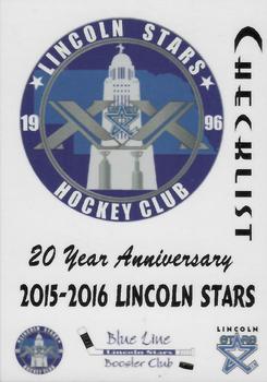 2015-16 Blueline Booster Club Lincoln Stars (USHL) #1 Lincoln Stars Front