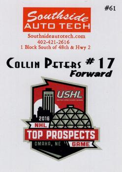 2015-16 Blueline Booster Club Lincoln Stars (USHL) #61 Collin Peters Back