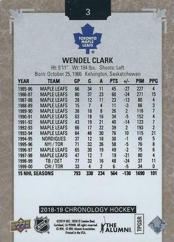 2018-19 Upper Deck Chronology #3 Wendel Clark Back