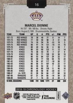 2018-19 Upper Deck Chronology #16 Marcel Dionne Back