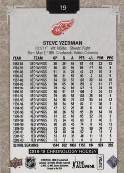 2018-19 Upper Deck Chronology #19 Steve Yzerman Back